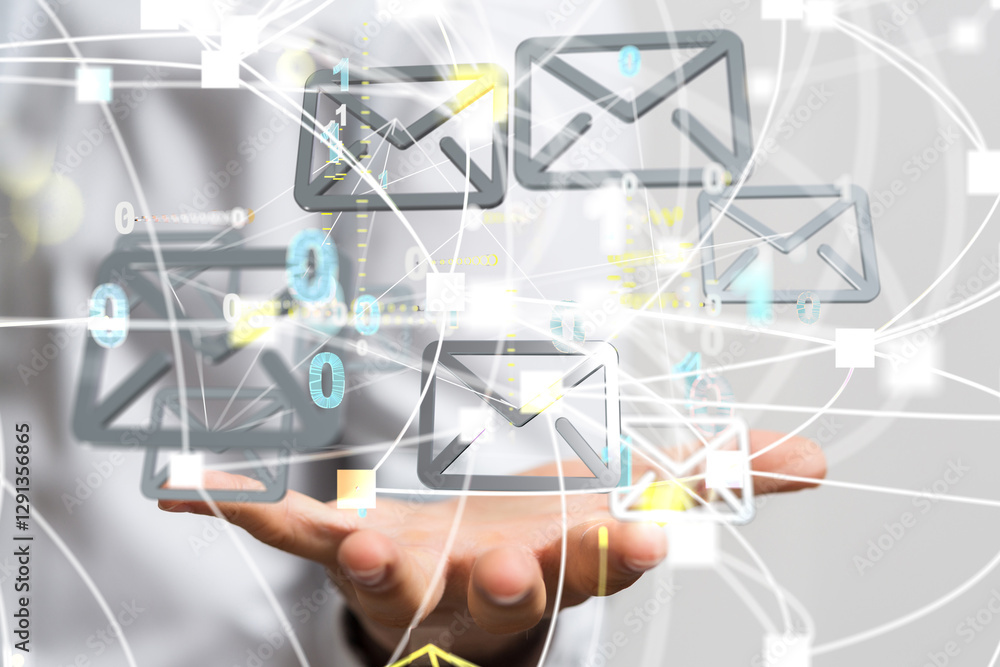 Aufkleber Mail Communication Connection message to mailing