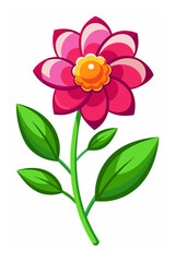 flower cartoon character on a white background. Sunflower falls in love mascot vector cartoon art. Sunflower Cartoon Vector Illustration