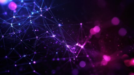 Obraz premium Abstract background with connected lines and dots representing digital communication and data networks