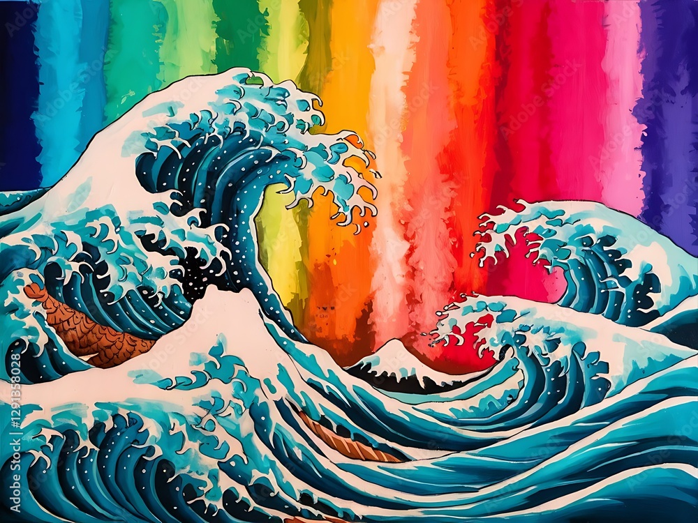 Poster abstract gradient colorful background with waves