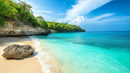 Tropical beach relaxation exotic island photography serene waters aerial view nature's beauty