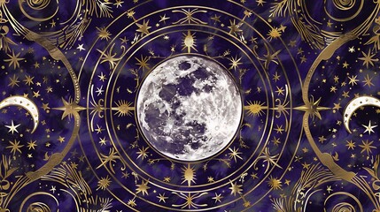 Celestial Mandala: A Mystical Moonlit Night