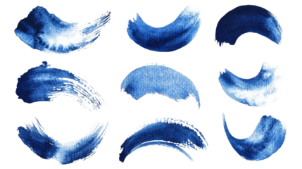 Elegant abstract blue watercolor brush patterns for creative projects