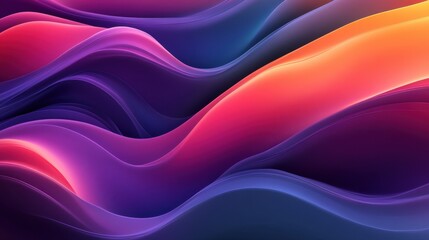 Fototapeta premium Abstract Colorful Waves Digital Art: Vibrant Hues and Dynamic Curves