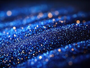 Blue Glitter Sparkles: Shimmering Light Bokeh Background, Abstract Texture