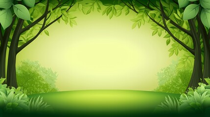 Lush Green Forest Background with Sunlight