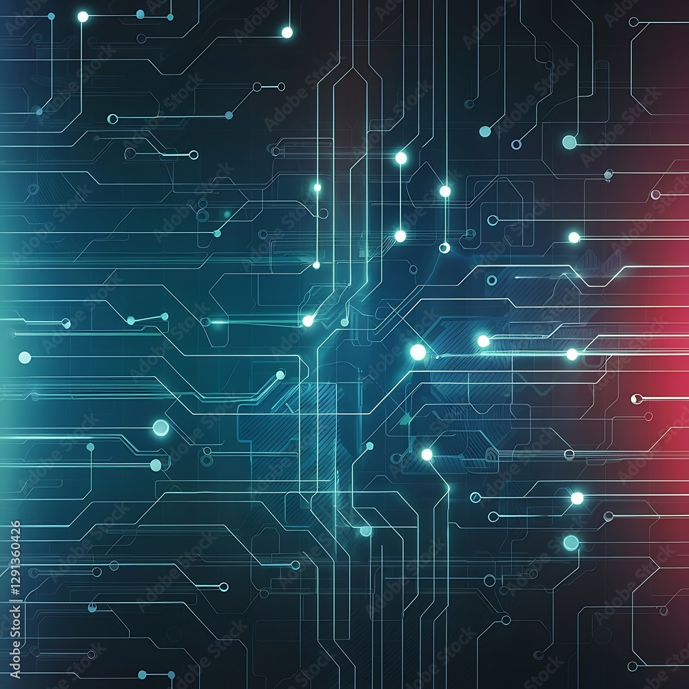 Poster background texture with glowing frames and splines for themes of science computers and technology