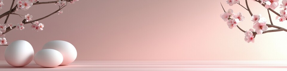 Easter Blush 3d background minimalistic mockup with space for text
