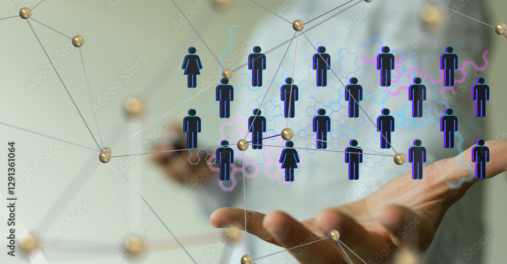 Poster communication network digital group connect