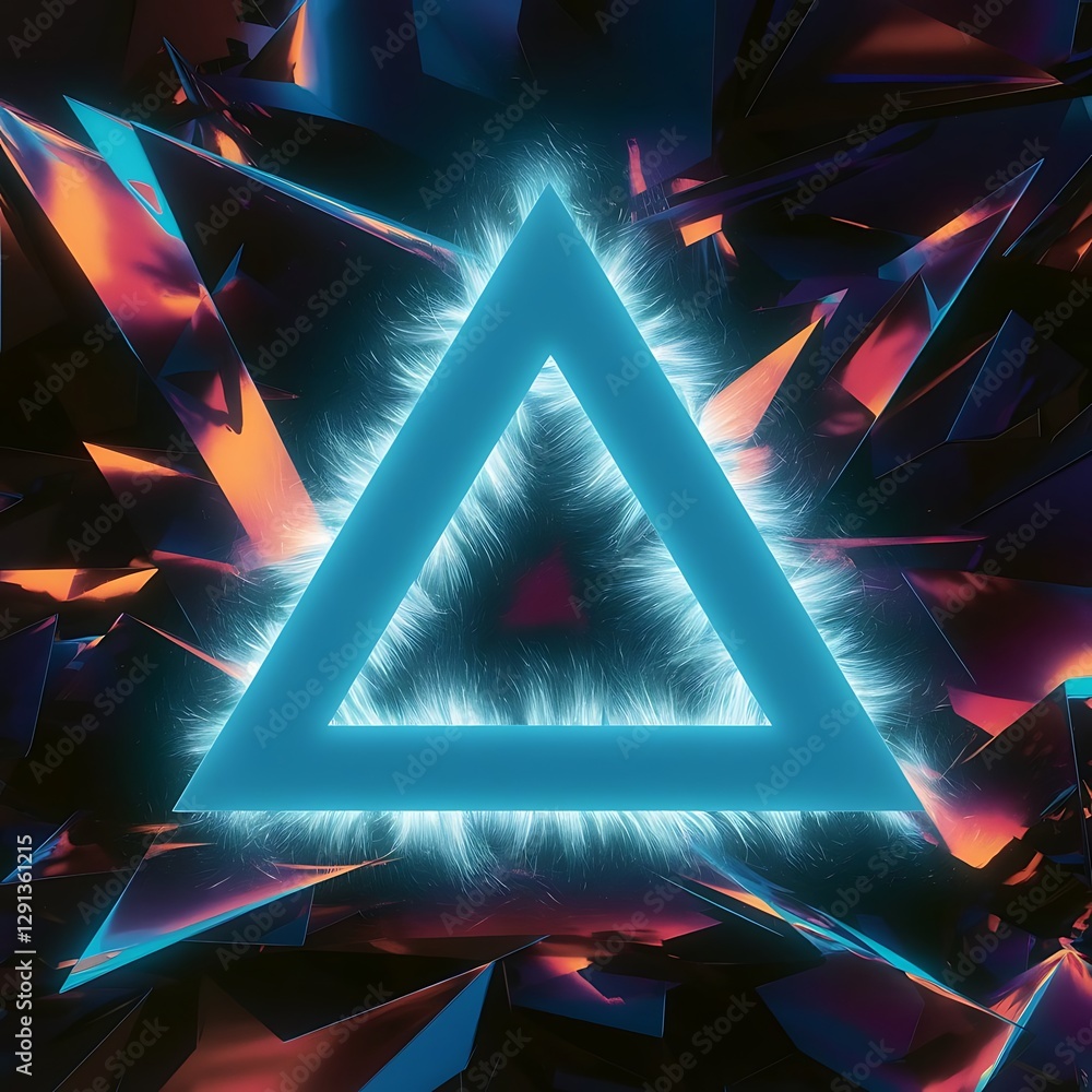 Poster blue triangle overlap abstract background
