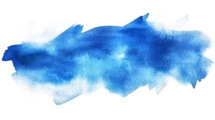 Artistic watercolor strokes in various shades of blue for creative inspiration and design