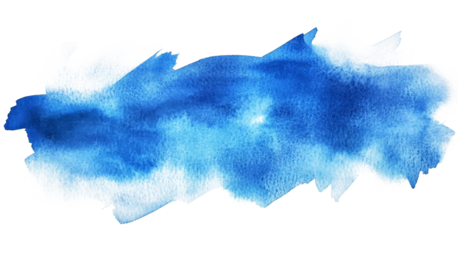 Artistic watercolor strokes in various shades of blue for creative inspiration and design