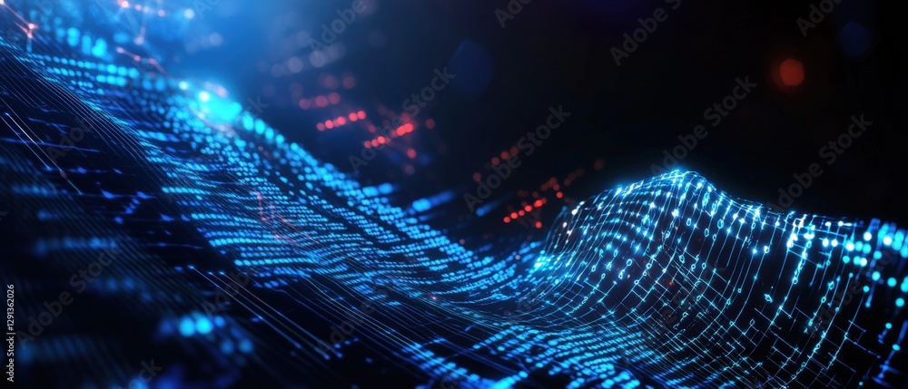 Aufkleber abstract technology background featuring glowing lines and dots with a modern digital design
