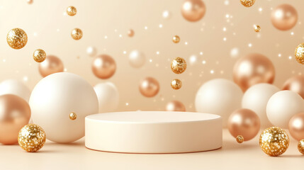 3D rendering romantic festival theme background e-commerce product exhibition booth