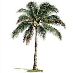 Tropical palm tree, cut out