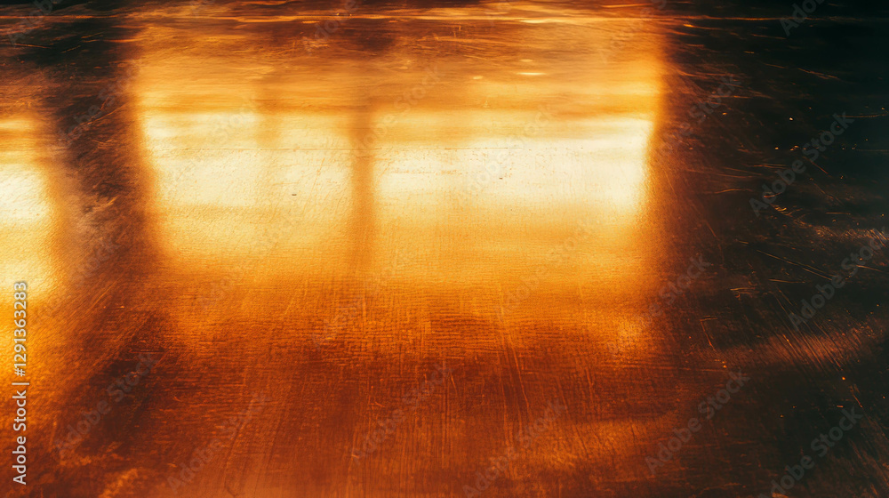 Poster golden light reflection on metallic surface for elegant background design