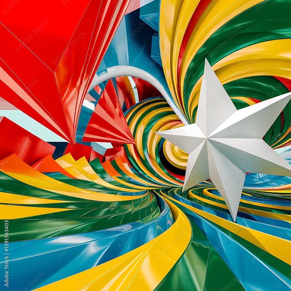 Fototapete abstract background of geometric shape 3d background design 3d rendering