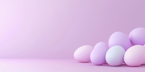 Fototapeta premium Easter Purple 3d background minimalistic mockup with space for text