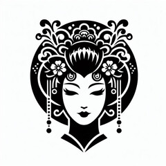 sketch vector illustration silhouette design icon logo beauty symbol geisha comfort women in Japan 