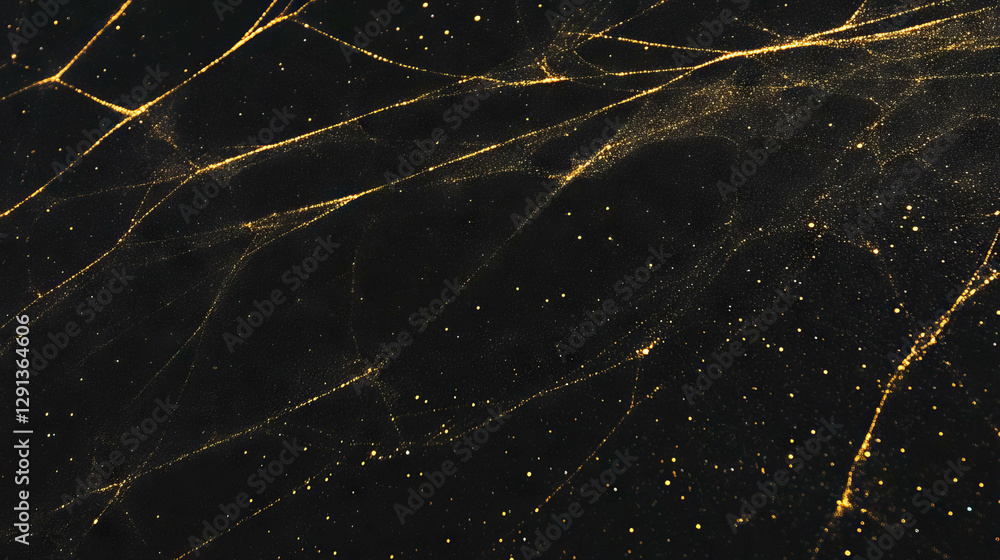 Poster elegant golden spiderweb on dark background for luxurious textures and designs