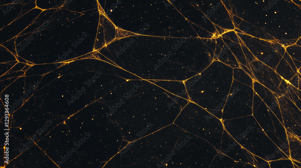 Aufkleber Golden spiderweb background with intricate and complex patterns