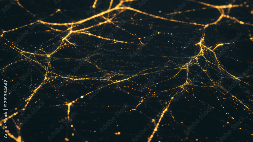 Poster intricate golden spiderweb background for elegant designs