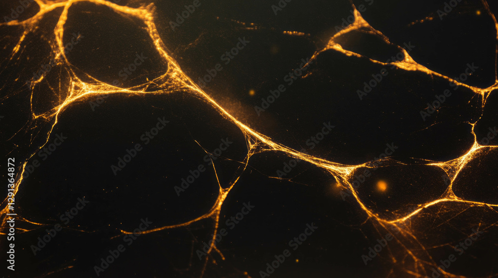 Aufkleber illuminated golden spiderweb on dark background for mystical design