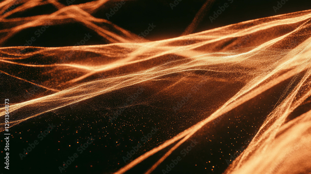 Aufkleber Golden spiderweb abstract background illuminated by subtle light for elegant design
