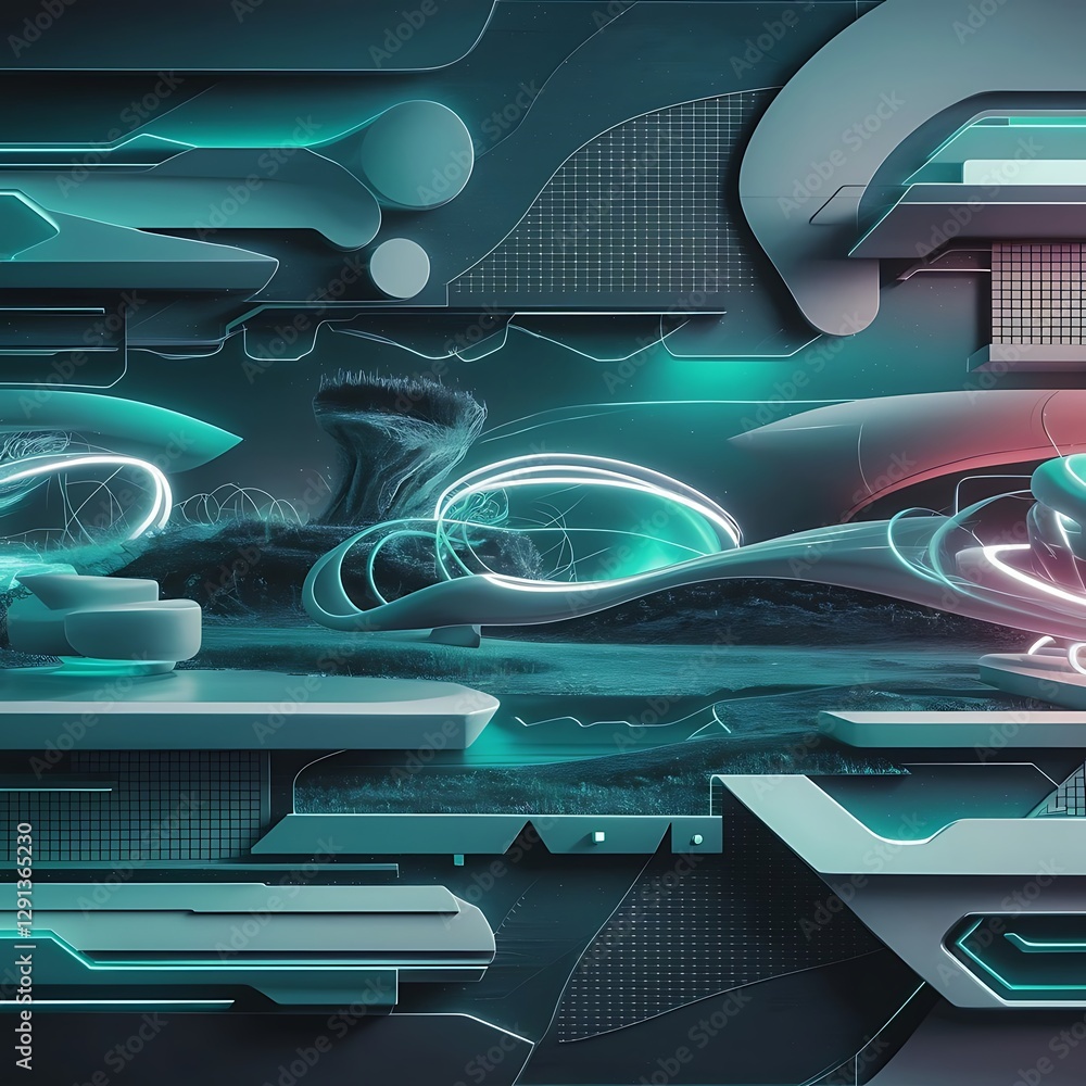 Poster abstract wallpaper with 3d dynamic shape background with motion forms futuristic trendy backdrop mod