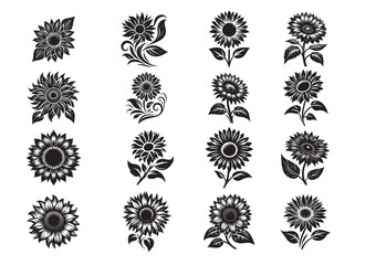 Beautiful Sunflower Silhouette Vector Design for Cutting, Engraving, and Digital Use