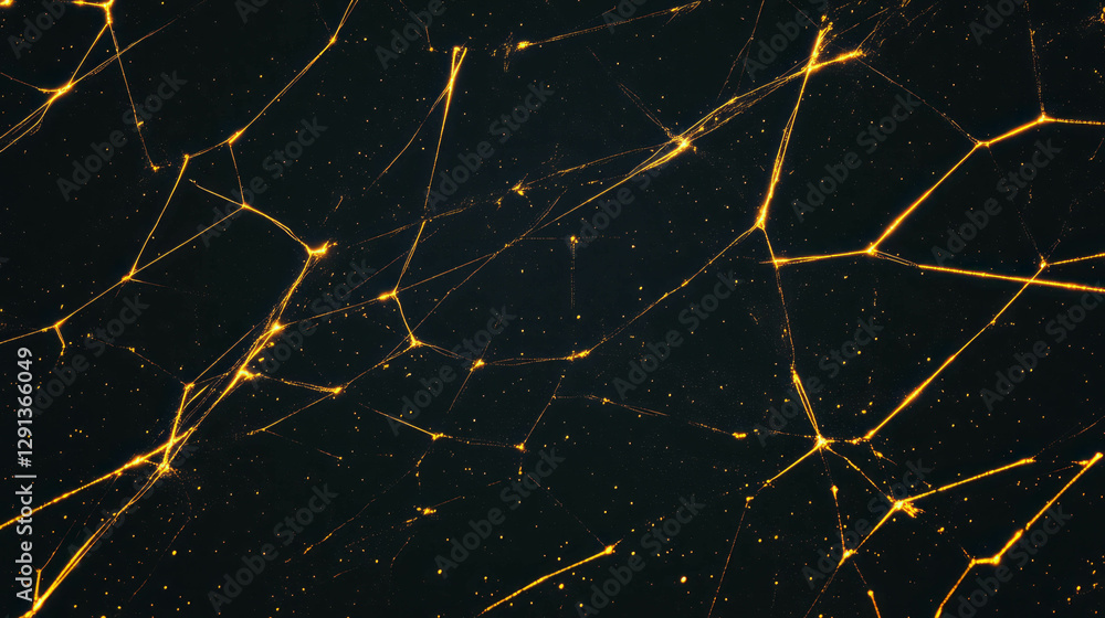 Aufkleber intricate geometric pattern of golden spiderweb on dark background for elegant design