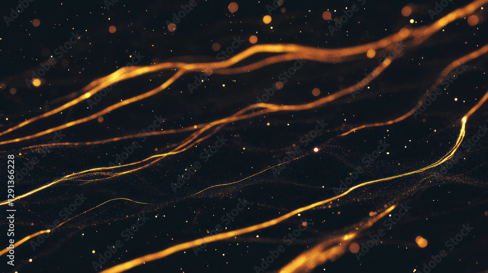 Poster Abstract golden spiderweb with subtle motion for elegant background design