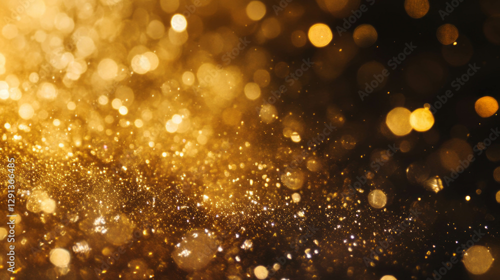 Poster sparkling golden spiderweb with dew drops for elegant background design