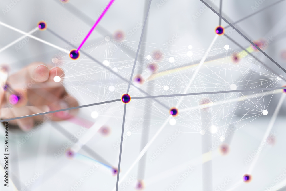 Poster telecommunication network and wireless mobile internet - 3d