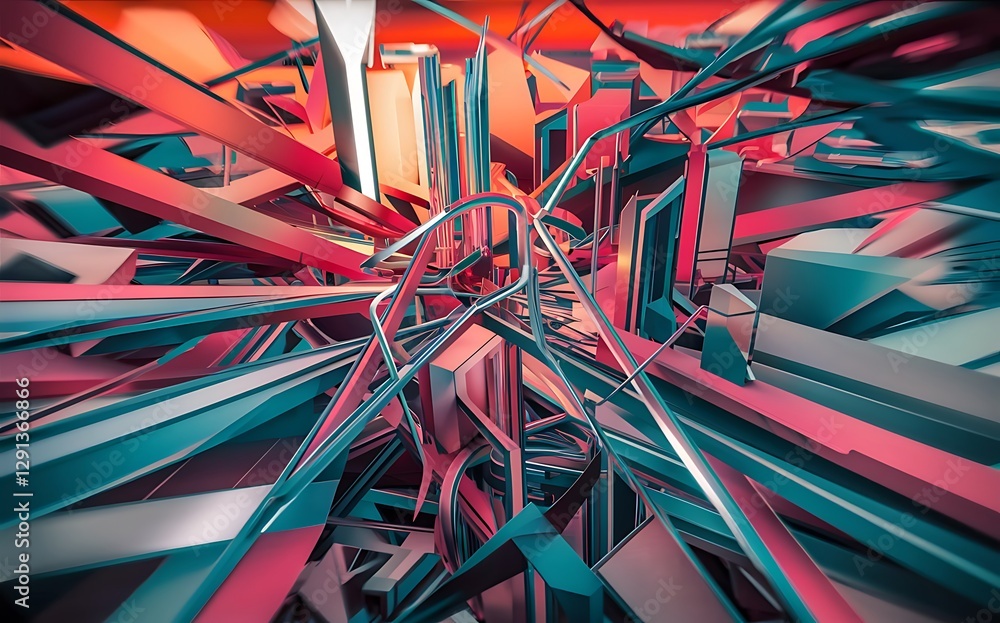 Poster abstract background of geometric shape 3d background design 3d rendering