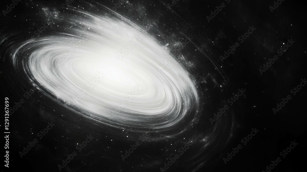 Aufkleber Grayscale swirling light pattern in cosmic space for abstract background design