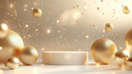 3D rendering romantic festival theme background e-commerce product exhibition booth