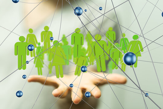 Global network. Blockchain. 3D illustration. Neural networks and artificial intelligence. Abstract