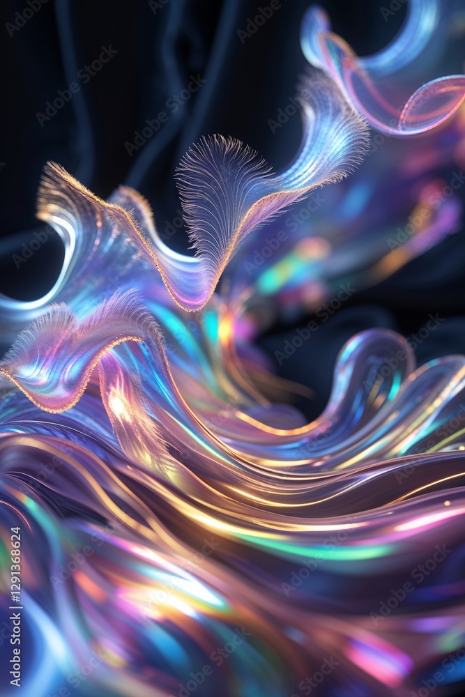 Poster colorful swirls of light create a mesmerizing display in abstract design