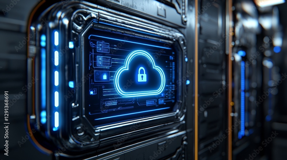 Poster it specialists collaborate on cloud computing solutions data center digital strategy futuristic envi