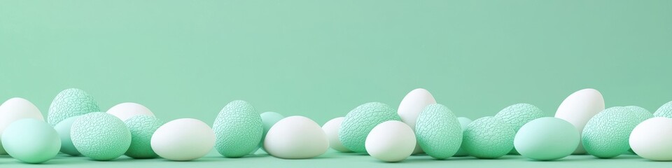 Easter Mint 3d background minimalistic mockup with space for text