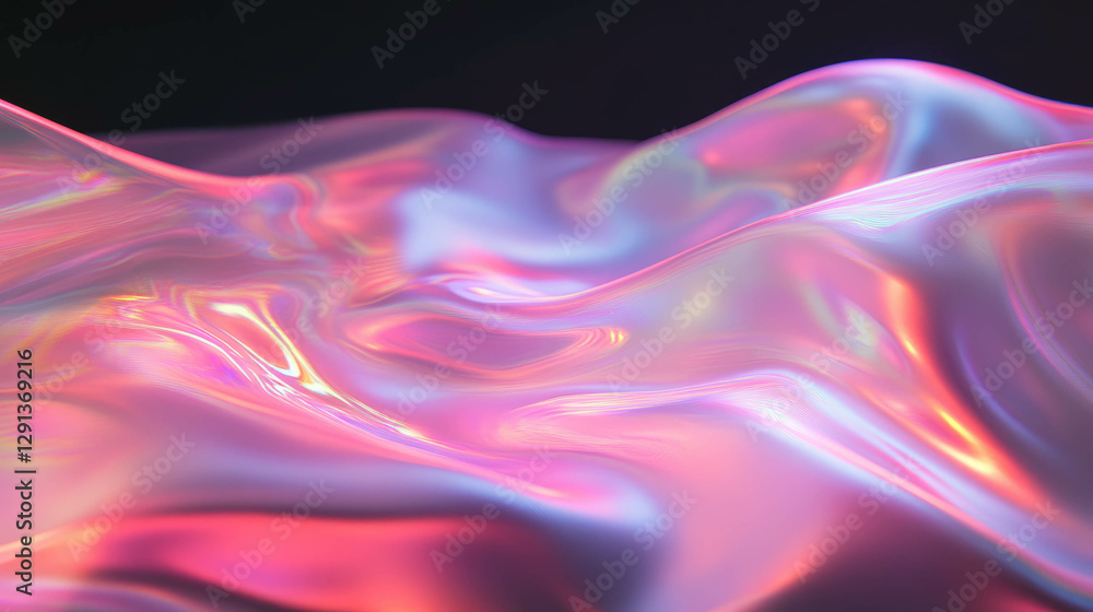 Aufkleber Abstract iridescent wave texture with soft diffuse lighting for creative design