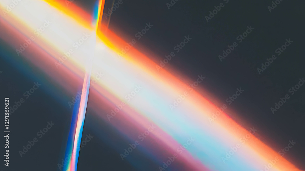 Poster mysterious rainbow light rays background with atmospheric mystical glow