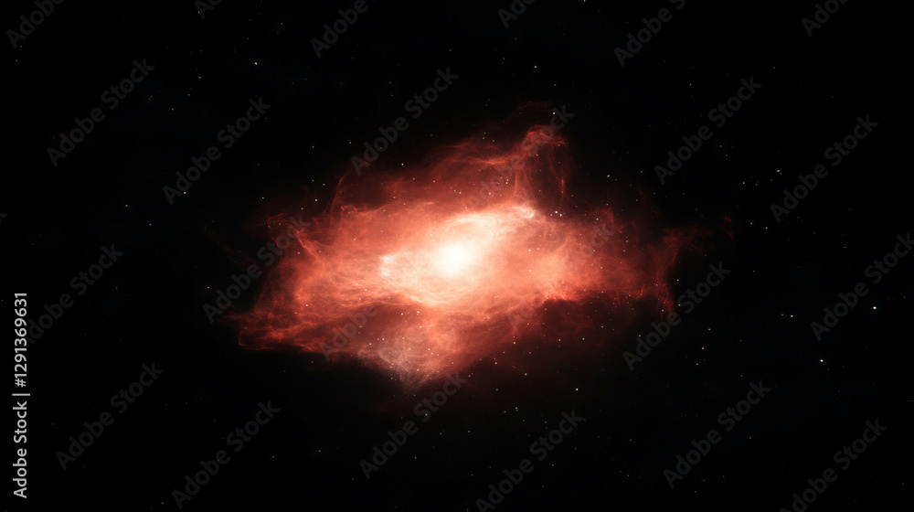 Poster mysterious cosmic nebula glowing with hidden star in deep space