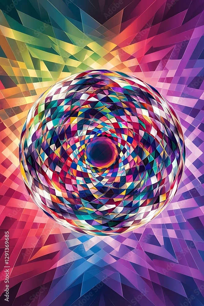 Poster abstract colorful geometric composition multicolored circle background