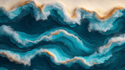 Fototapeta premium The Depths of Abstraction: An Ocean Carved from Layers of Imagination