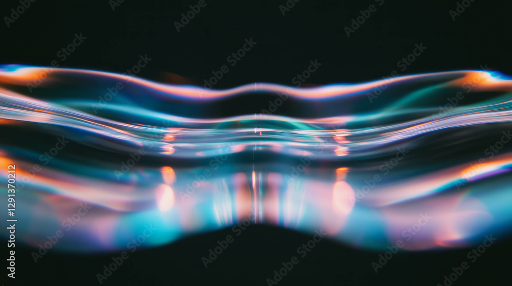 Poster abstract holographic bubbles reflection for futuristic design and technology backgrounds