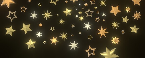 Cosmic Christmas Showers: Dynamic 3D Illustration of Descending Celestial Showers for the Holidays