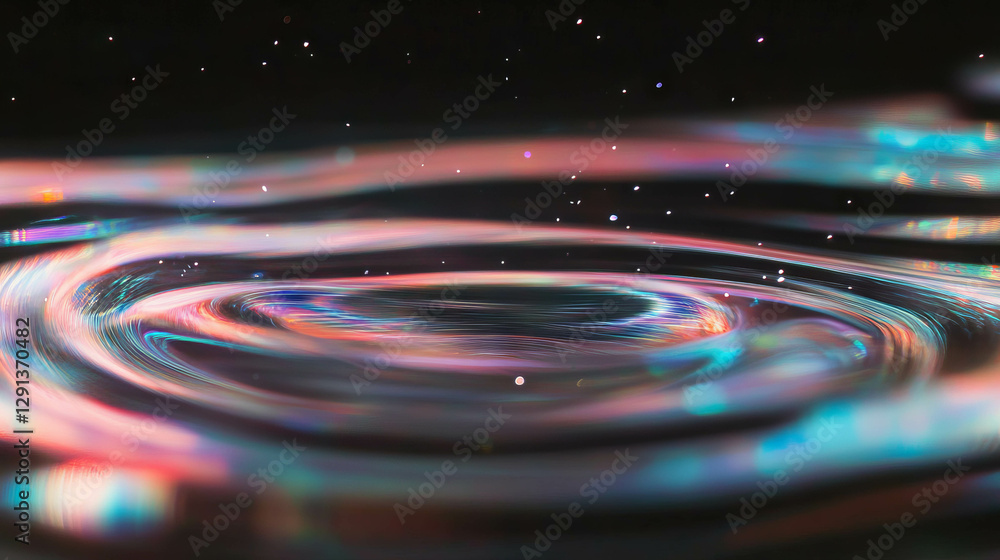 Poster Abstract holographic bubbles with swirling patterns in a cosmic scene