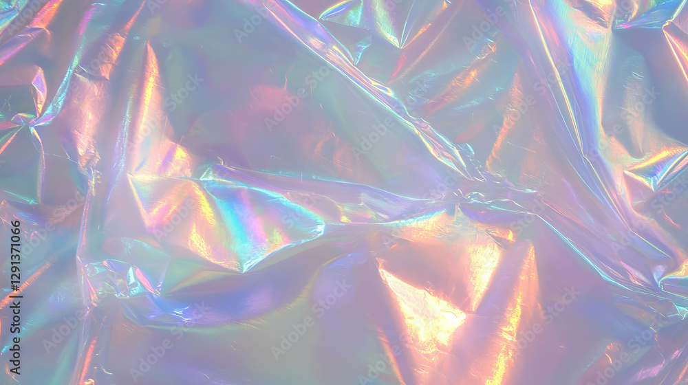 Poster holographic vinyl texture with rainbow effect for colorful background design